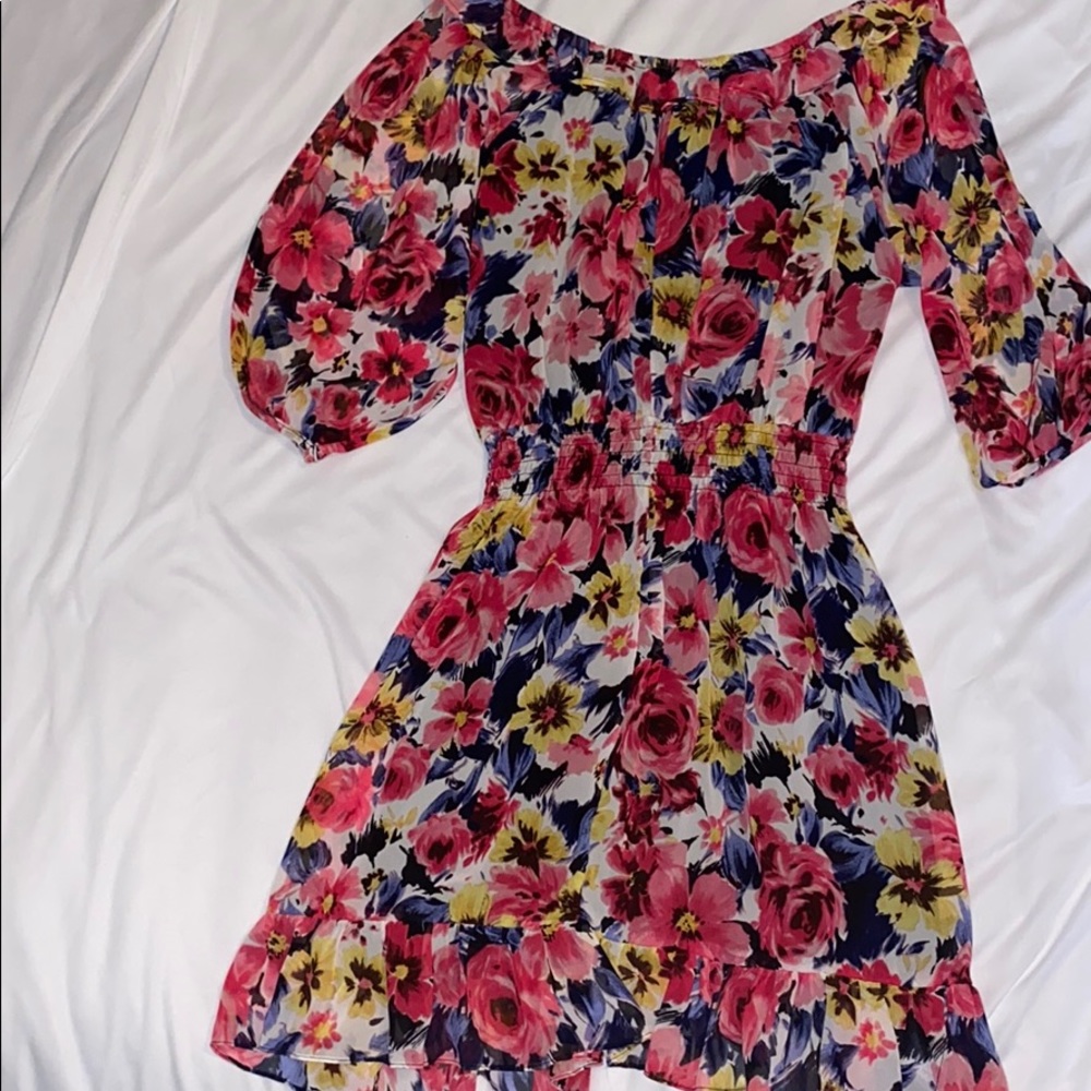 Floral Off The Shoulder Midi Dress
